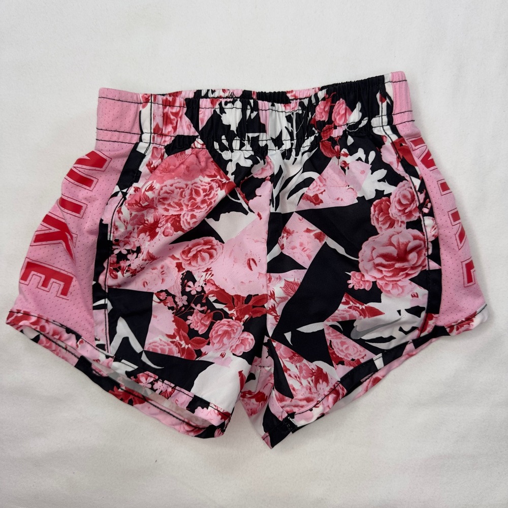 Nike Running Shorts Infant Girls 2T Dri FIT Dry Pink Floral‎ Print